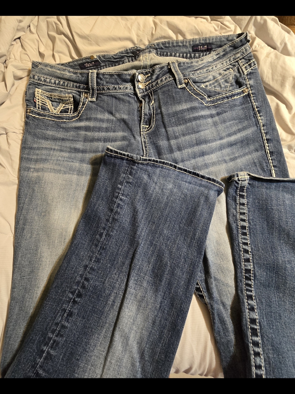 Vigoss Blue Distressed Stretch Jeans - Pair - Picture 7 of 8